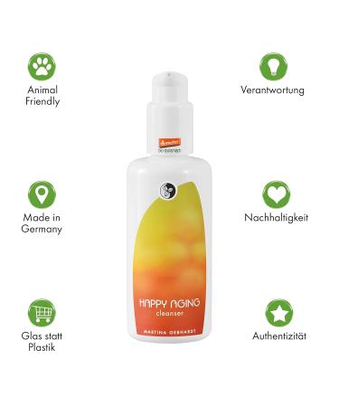 Martina Gebhardt Happy Aging Cleanser 150ml | Gentle Creamy Facial Cleanser for Mature Skin | Vegan Natural Cosmetics Washing Gel - Buy Online on GoSupps.com