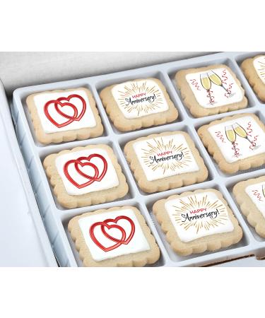 Happy Anniversary Cookies Gift Basket 12 PACK For Men Women Wife Husband Wedding Engagement Individually Wrapped | Nut Free | Kosher 12 Count (Pack of 1) Anniversary - Buy Online on GoSupps.com