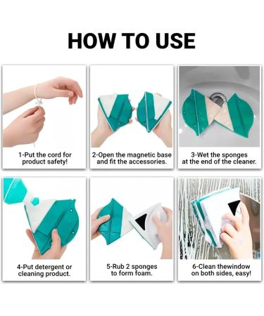 1pc Magnetic Window Cleaner Double Sided Cleaning Brush Tools For High-rise Home Glass Windows Brush Wiper Cleaning Tools - Buy Online on GoSupps.com