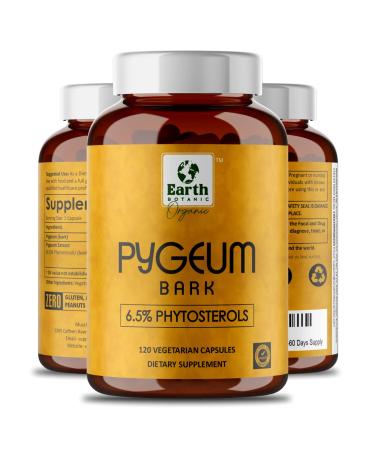 Earth BOTANIC Organic Pygeum Bark Extract 120 Capsules 500 mg- Herbal Supplement Supports Prostate Health Bladder and Urinary Tract - Men's Health Supplement (Vegetarian Non-GMO) 4 Months Supply