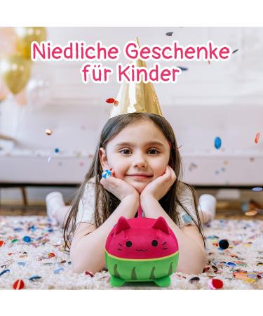 Desdfcer Plush Cat Pillow - 3D Kawaii Watermelon Cat Toy for All Ages - Cute 8in Plushies for Cat Lovers - Buy Online on GoSupps.com