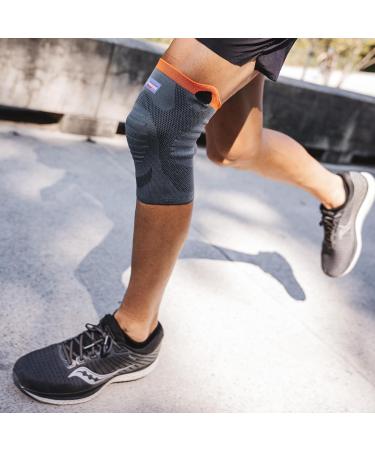 THUASNE Reinforced Support Knitted Sport Knee Pad - Comfortable Elastic Fabric with Soft Lateral Ribs - CE Medical Device - Grey - Buy Online on GoSupps.com