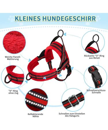 Eyein No-Pull Dog Harness & Leash - Soft Padded Reflective Adjustable for Puppies Small & Large Dogs Cats - XXS Red - Buy Online on GoSupps.com