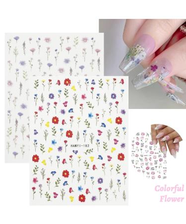 12 Sheets Flower Nail Stickers - Spring Floral Nail Decals & 3D Self-Adhesive Art Supplies for DIY Nail Decorations - Buy Online on GoSupps.com