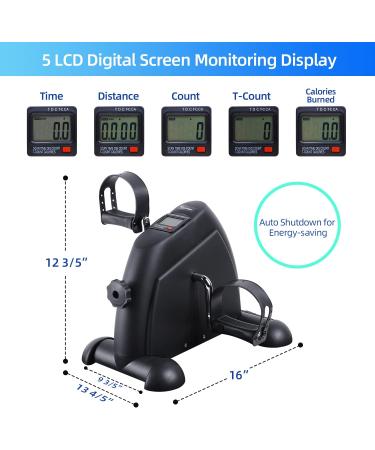 Sportneer Mini Under Desk Bike Pedal Exerciser - Portable Leg and Arm Exercise Machine with Digital Monitor for Home Office Seniors - Buy Online on GoSupps.com
