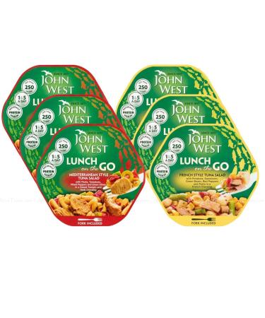 John West Lunch On The Go Tasty Ready to Eat Fish Tuna Salad - Pack of 6 x 220g