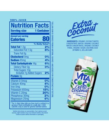 Vita Coco Organic Coconut Water Pressed | More Coconutty Flavor | Natural Electrolytes | Vital Nutrients | 11.1 Fl Oz (Pack of 12) - Buy Online on GoSupps.com