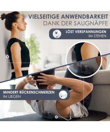 Chirogun Duo Trigger Point Presser | Suction Cup Back Massage Device for Spine Foot Neck & Sciatica Relief - Midnight Black - Buy Online on GoSupps.com