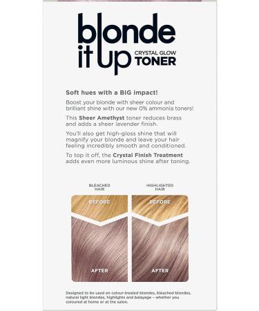 Clairol Blonde It Up Crystal Glow Toner Kit - Sheer Amethyst Sheer Amethyst 135 ml (Pack of 1) - Buy Online on GoSupps.com