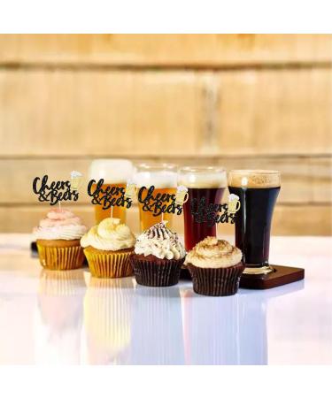 24 Pack Cheers and Beers Cupcake Toppers Glitter Beer Mug Cake Pick Decorations for Baby Shower Birthday Beers Festival Themed Party Supplies Type 1 - Buy Online on GoSupps.com