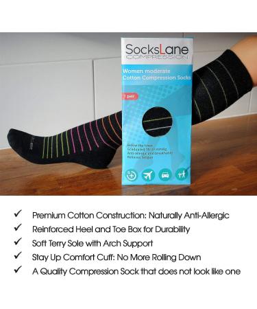 SocksLane Cotton Compression Socks - 15-20 mmHg Support, Knee-High Nude, Women & Men, M/L (1 Pair) - Buy Online on GoSupps.com