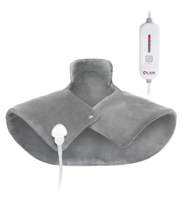Heating Pad for Neck and Shoulders  ALLJOY Electric Shoulder Heating Pads for Pain Relief  Skin-Friendly Heated Neck Wrap 3 Heat Setting with Auto Shut Off for Home and Office 25*18 Gray