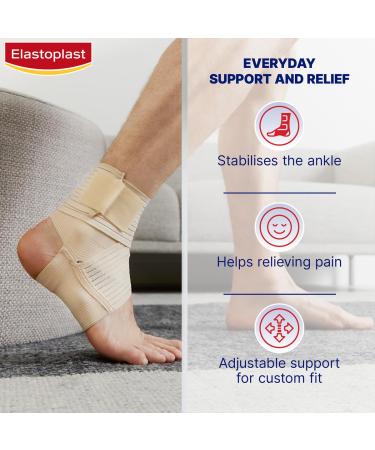 Elastoplast Medium Ankle Support | Custom Fit Brace for Everyday Activities - Tan - Buy Online on GoSupps.com