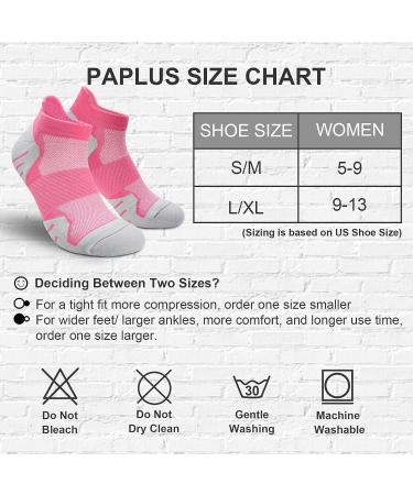 PAPLUS Women's Ankle Compression Running Socks 6-Pack - Cushioned Athletic Socks with Arch Support - Large-X-Large - Buy Online on GoSupps.com