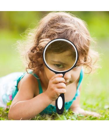 Big Magnifying Glass 10X Magnifying Glass for Kids Applied to Science Books Newspaper Reading Insects Hobby Observation Premium Non-Slip Soft Hand Shank Magnifying Glasses for Seniors Kids Black - Buy Online on GoSupps.com