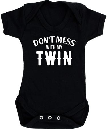 Hippowarehouse Don't mess with my twin baby vest bodysuit (short sleeve) boys girls