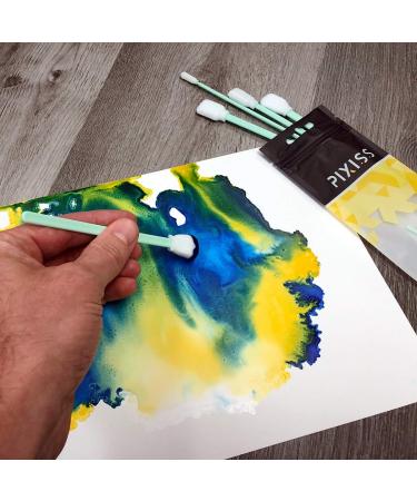 Pixiss Detail Alcohol Ink Blending Tools - 10 Pack with 5 Sizes Foam Tips for Inks, Chalks, Markers, Pencil, Charcoal on Yupo Paper and Other Mediums - Buy Online on GoSupps.com