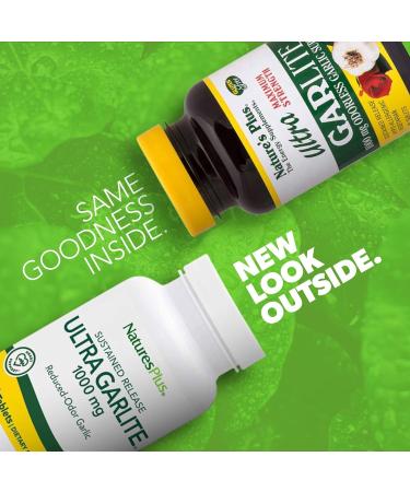 NaturesPlus Ultra Garlite 1000mg Sustained Release Tablets - 90 Vegetarian Servings - Buy Online on GoSupps.com