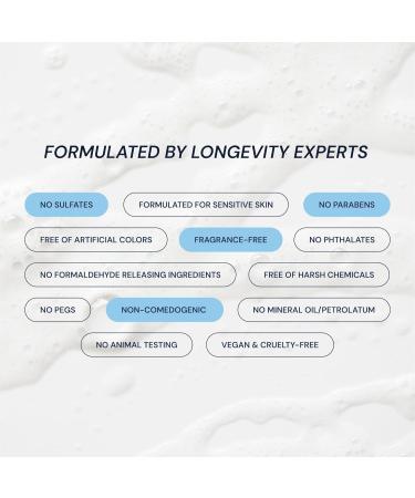 Blueprint Bryan Johnson Gentle Facial Cleanser with SFC & Hyaluronic Acid Age-Defying Gel Cleanser for Firm Balanced & Hydrated Skin Vegan Fragrance-Free - Buy Online on GoSupps.com