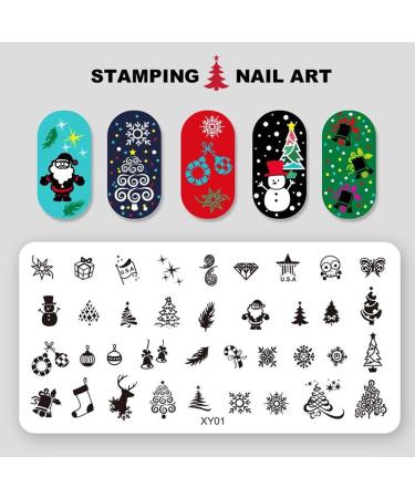 Premium Nail Art Stamp Plates for Women | DIY Nail Designs | Stainless Steel | Christmas Tree & More | Perfect Manicure Tool for Parties - Buy Online on GoSupps.com
