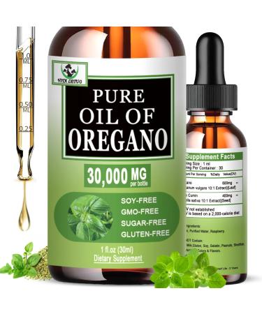 Vita letuo Oregano Oil Drops 30000mg Organic Oil of Oregano with Black Seed Oil for Immune Digestive Support High Absorption Aceite de Oregano for Seasonal Support Non-GMO Gluten Free