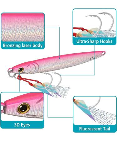 TRUSCEND Saltwater Jigs Fishing Lures with Flat BKK Hooks - Sea Fishing Spoon Lure for Tuna, Salmon, Grouper - Slow Pitch, Knife, Vertical Jigs - Bass Blade Bait 10g-160g G1-3.8 -2.1oz - Buy Online on GoSupps.com