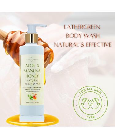 Lather Green - Aloe & Manuka Honey Body Wash for Sensitive Skin Natural & Moisturizing 8 fl oz - Buy Online on GoSupps.com