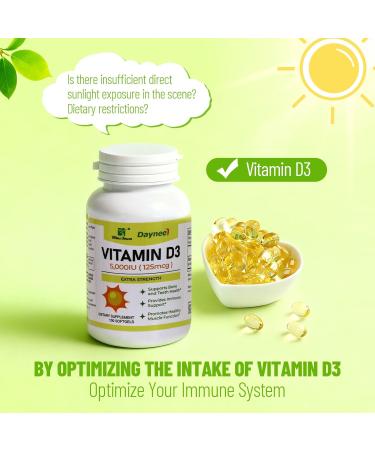Wins Town Vitamin D3 Softgels, 5000IU (125mcg) High Potency Supplements, Supports Bone & Teeth Health, 100 Capsules - Buy Online on GoSupps.com