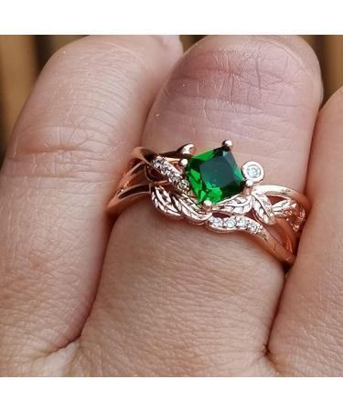 Infinity Art Deco Halo Emerald CZ Rose Gold Promise Ring - Size 6 - Buy Online on GoSupps.com