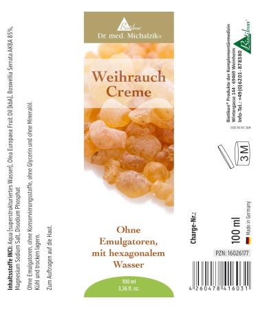 Incense Cream Dr.med.Michalzik - 30% Boswellia Serrata Akba | No Emulsifiers No Mineral Oil Hexagonal Water | Biotikon - International Shipping Available - Buy Online on GoSupps.com