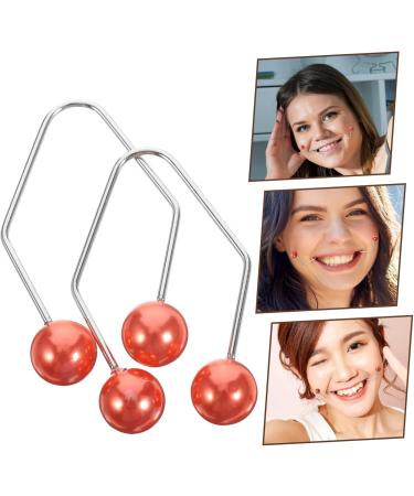 VINTORKY 1 Pair Dimple Trainer Double Chin Exerciser Facial Tools Tool Cheeks Clip Face Dimples Shaper Beauty Smile Exerciser Face Exerciser Metal Red Alloy Cosmetic Accessories 4.30X2.50X0.80CM Red - Buy Online on GoSupps.com