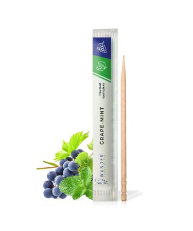 Miracle toothpick with taste - 100x toothpick individually packaged - in 8 refreshing varieties - plastic -free chewing gum - smoking cessation - fresh breath with flavored toothpick - sugar -free grape/mint