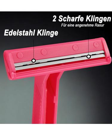 100 Disposable Razors - Double Blade Hygienic Shaving - Versatile & Comfortable - Perfect for Everyday Use - Bulk Pink Razor Pack - Buy Online on GoSupps.com