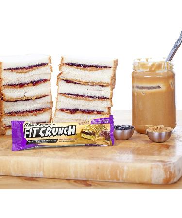FITCRUNCH Snack Size Protein Bars by Robert Irvine - 6-Layer Baked Bar with Soft Cake Core - Peanut Butter and Jelly Flavor (18 Count) - Buy Online on GoSupps.com