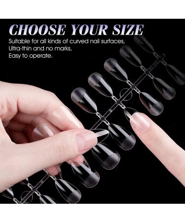 Gelike EC Soft Gel Full Cover Nail Tips Kit - 240Pcs Clear Short Almond Gelly Tips - Pre-buff PMMA False Press on Nail Tips - 12 Sizes - Buy Online on GoSupps.com