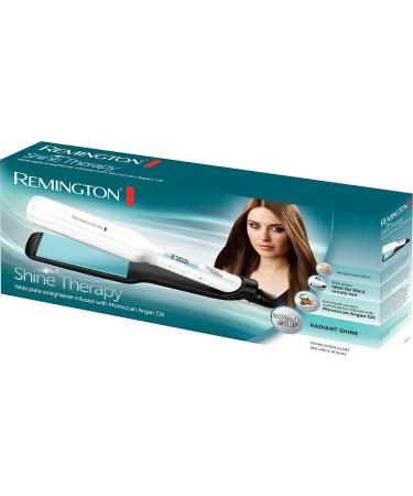 Remington S8550 Smooth Iron Wide - Shine Therapy with Argan Oil & Vitamin E | LCD Display 150-230 C | High-Quality Ceramic Coating for Glossy Hair - Buy Online on GoSupps.com