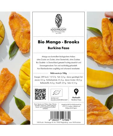  1001 Frucht 1001 Fruitt - Organic Dried Mango - 1 kg - Organic sun-dried mango Brooks from Burkina Faso - Buy Online on GoSupps.com