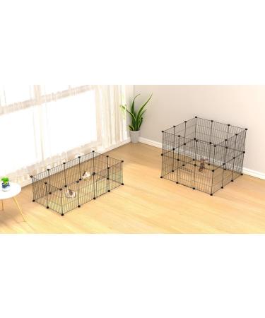 LANGXUN Small Animal Playpen | Portable Metal Wire Pet Playpen for Rabbits, Guinea Pigs, Puppies, and Kittens | Indoor & Outdoor Cage Fence (12 Panels) - Buy Online on GoSupps.com