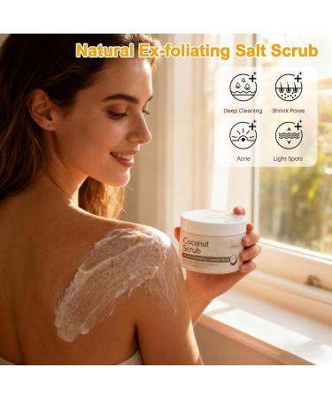 Salt Body Scrub Cleanser with Natural Salt 200g Skin Exfoliator for Dead Skin Care Brightness Beauty for Hands and Feet Bikini Area Back and Knee - Buy Online on GoSupps.com