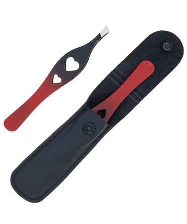 May - tweezers "Heart" for eyebrows - black red lacquered - hair plucket - hair tweezers - cosmetic tweezers - lace weird - stainless steel