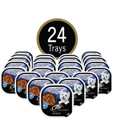 CESAR Home Delights Wet Dog Food - Pot Roast with Spring Vegetables Dinner in Sauce - 100g (24 Pack) Pot Roast with Spring Vegetables 100 g (Pack of 24) - Buy Online on GoSupps.com