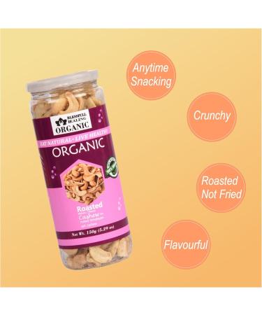 Blessfull Healing Organic Natural Vegan Himalayan Pakistani Salt Roasted Halves/Pieces Cashew Nuts Crunchy Kaju 150 Gram - Buy Online on GoSupps.com
