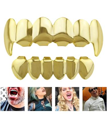 Gold Grills for Your Teeth 18K Gold Plated Hip Hop Custom Fit Polished Teeth for Men and Women Rapper Costume Teeth Accessories Zupin - Buy Online on GoSupps.com