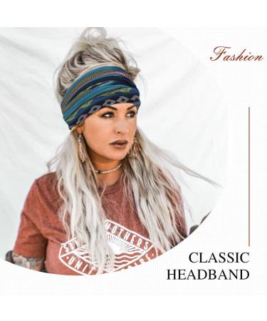 Zoestar Boho Headscarf Set - Stylish Striped Twisted Bandeau Hair Wraps for Women & Girls (3 Pieces) | Vintage Hair Accessories - Buy Online on GoSupps.com