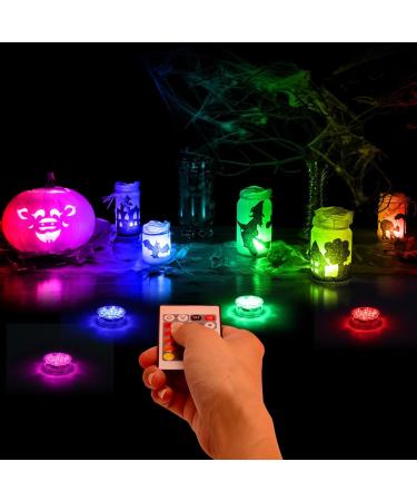 Hitopin 4 Pieces Submersible LED Lights Waterproof Underwater Submersible Led Lights with Remote Control Waterproof Underwater Lights Pond Lights for Decorate Party Wedding Halloween Christmas - Buy Online on GoSupps.com