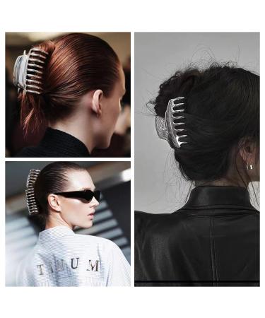 Dejngczs 5 Pack Large Hair Claw Clips for Thick Hair - Nonslip Flower Design, Strong Hold - Perfect for Styling - Birthday Gifts - Silver - Buy Online on GoSupps.com