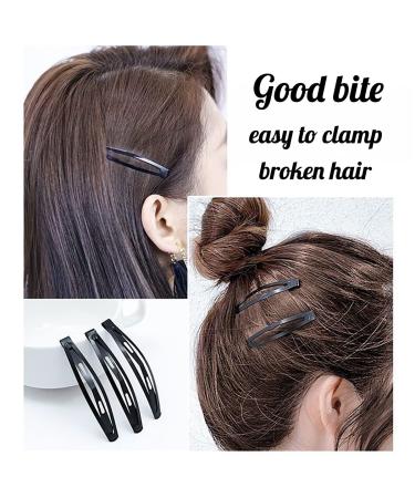 24 Pcs Black Snap Hair Clips - Metal No-slip Barrettes for Women and Girls - Small Hair Clips for Makeup Styling - Oval Clips - Buy Online on GoSupps.com