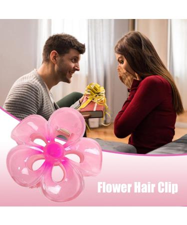 Colorful Flower Hair Clips Flower Hair Clips Acrylic Strong Fixed Hair Clips Versatile Frangipani Grab Clips Non-slip Hair Clips Large Women's Hair Clips For Beach Tropical Hair Pink - Buy Online on GoSupps.com