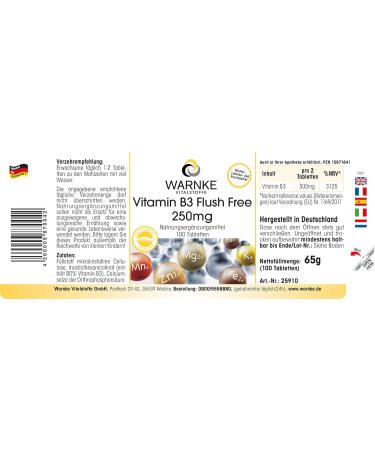 Vitamin B3 leave-in tablets - 250mg - vegan - 100 tablets | Warnke Vitalstoffe - Quality from German pharmacies - Buy Online on GoSupps.com