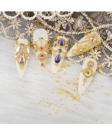 3D Nail Caviar Beads | Metal Mini Nail Ball Studs | Gold/Silver/Rose Gold | DIY Nail Art Decorations - Buy Online on GoSupps.com